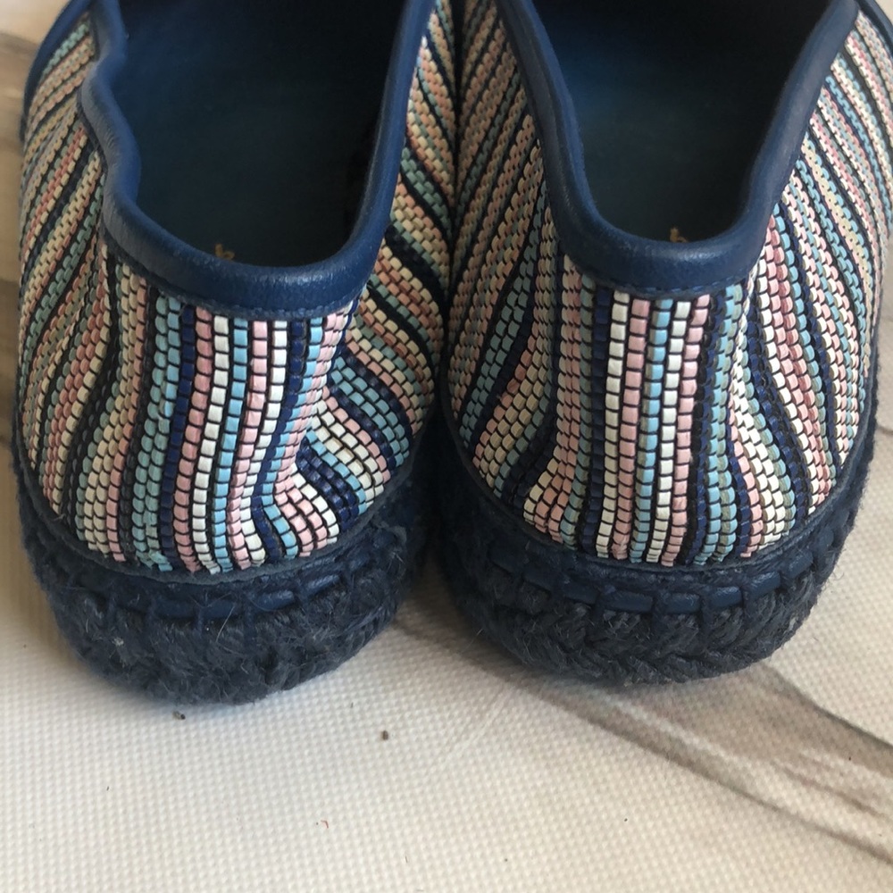 SALVATORE FERRAGAMO Emiline Gancini Woven Espadrille Flat / size 8 - Picture 10 of 11